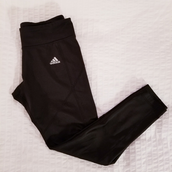 Adidas | Black Climawarm Run Yoga Pants Leggings - Picture 1 of 5